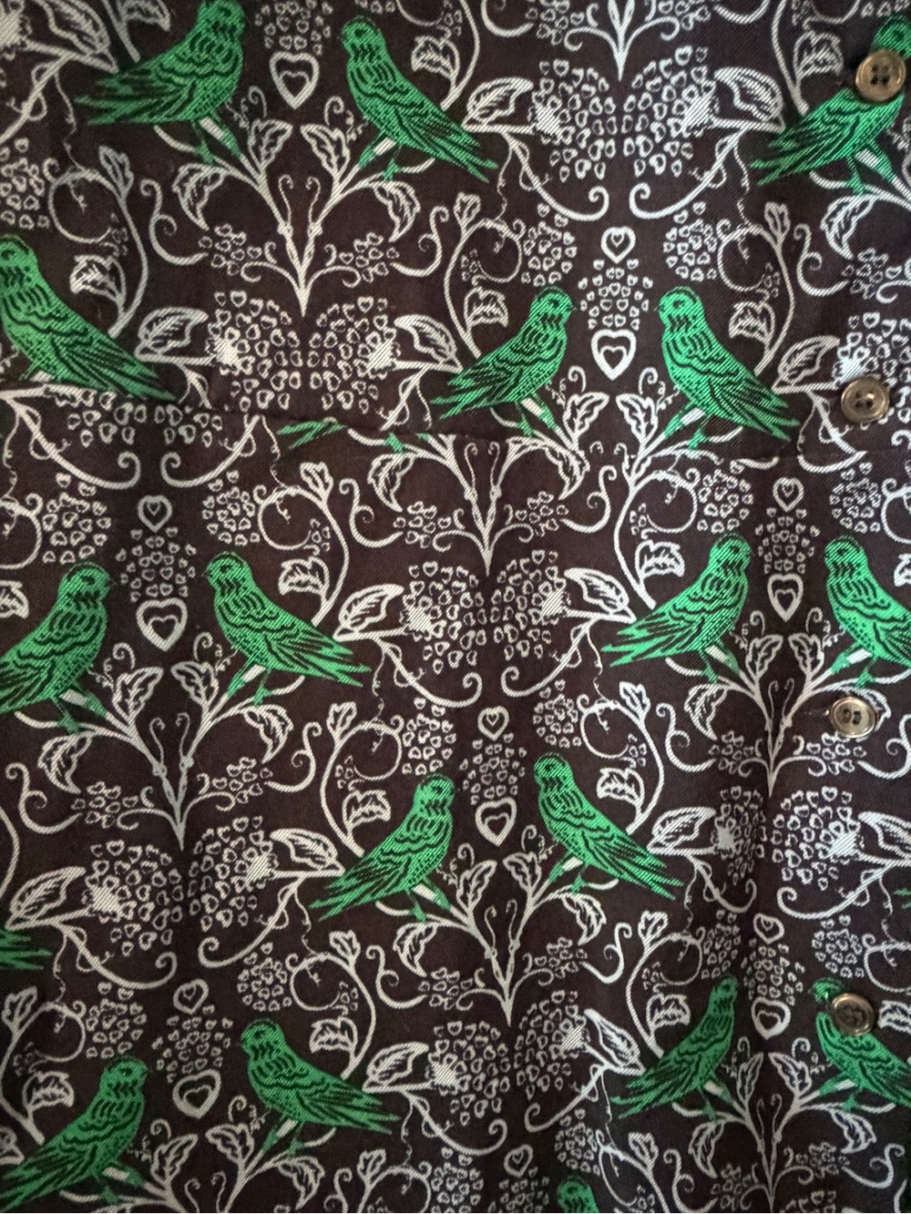 Boden Blue and Green Floral Bird Printed Midi Dress Size 16/18 - Picture 7 of 8